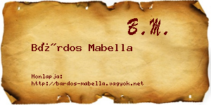 Bárdos Mabella névjegykártya